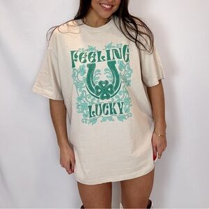 Feeling Lucky Graphic Tee Size is Medium/Large